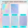 36 Sheets Holographic Sticker Paper Holographic Clear Vinyl Self Adhesive