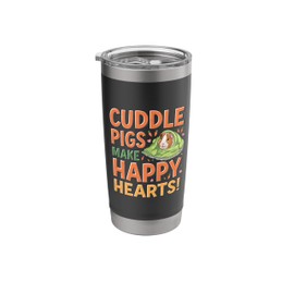 Cuddle Pigs Make Happy Hearts Cute Guinea Pig Animal Lover Stainless Steel Insulated Tumbler