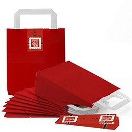 Logbuch-Verlag 25 Red Christmas Bags Hohoho - Merry Christmas Gift Bags for Filling - Packaging Santa Gift