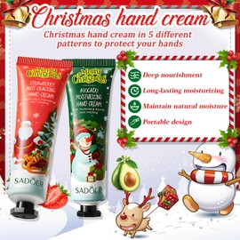 Allony Christmas Hand Cream Set, Mini Hand Cream 5 Pieces, Christmas Hand Cream Women with Fragrance, Small Christmas Gifts for Women, Colleagues, Employees and Family Members