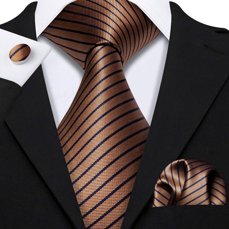 Barry.Wang Corbata clásica de seda para hombre, corbata de regalo
