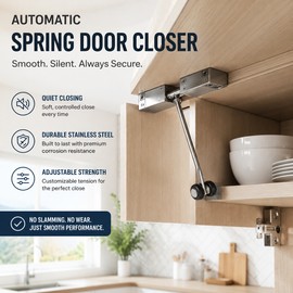 Adjustable Spring Door Closer for Interior Doors – Stainless Steel Automatic Closing Hardware for Home & Office
