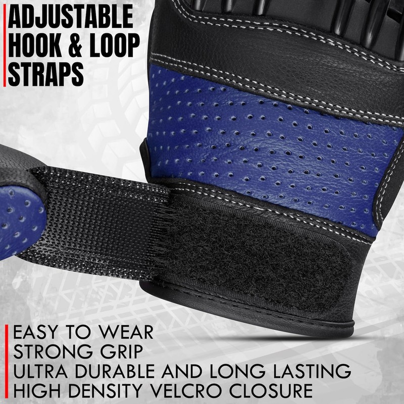The AMA LOOK Leather Motorbike Gloves, Knuckle Protective Touchscreen Motorcycle