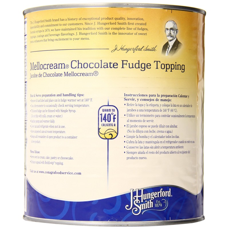 J. Hungerford Smith Fudge Topping, Mellocream Chocolate, 8 Pound