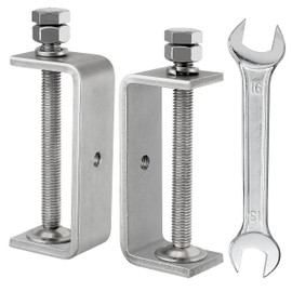 Eunenete 304 Stainless Steel C Clamp,3 3/8 Inch Tiger Clamp Woodworking Clamp Heavy Duty C Clamps for Woodworking, Welding and Construction,Features Stable Wide Jaws and Protective Pads(2 Pcs)