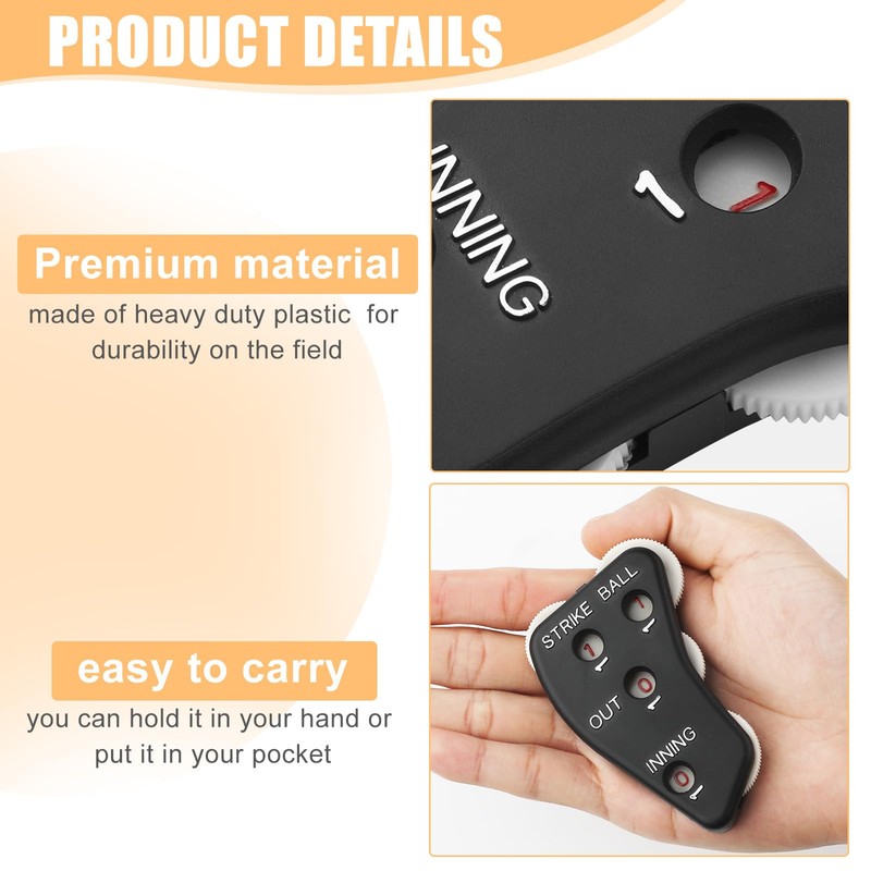 TOYMIS 2pcs Baseball Umpire Indicator, 4 Wheel Baseball Umpire Clicker
