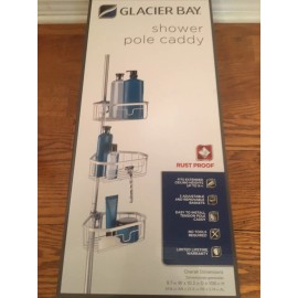Glacier Bay Rustproof Tension Pole Shower Caddy Satin Chrome 1002 928 717