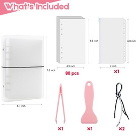 Hearoo Sticker Book, Reusable Sticker Book 80 Sheets, Sticker Binder, Reusable Sticker Collecting Book Album with Tweezer and Spatula (Transparent)