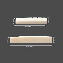 1 Set of 12 String Real Bone Slotted Saddle Nut Acoustic Guitar Parts