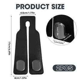 EBQOSK 2 Pack Car Seat Back Hooks, Luxurious Leather Multifunctional Organizers with Secure Metal Clips, Universal Fit for Purses, Bags & Groceries, Easy - Install Vehicle Storage Solution