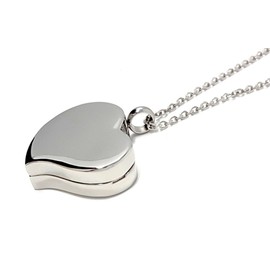 PILL THING Amour Heart Pill Necklace- Medication Heart Necklace-Stainless Steel Necklace with Strong Magnetic Closure-Keep your Medication Safe in Silver Heart Locket, 26 Inch Chain (Silver)