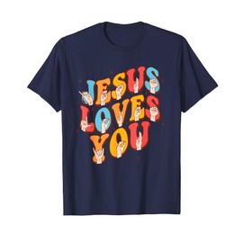 Jesus Christian Lover Sign Language Jesus Loves You T-Shirt