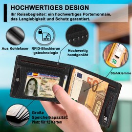 BestZings - Wallets, ID & Card Sleeves for Men - Wallets, ID & Card Sleeves - Men's Wallet - RFID Wallet - Cardholder Men - Ridge Wallet - Lockcard Wallet, black, Minimalist