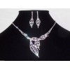 Unbranded Bridal Necklace and Earrings Set Leaf Shape Statement Necklace