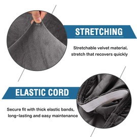 H.VERSAILTEX Velvet Dining Chair Covers Stretch Chair Covers for Dining Room Set of 4 Parson Chair Slipcovers Chair Protectors Covers Dining, Soft Thick Solid Velvet Fabric Washable, Grey