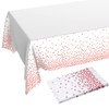 Duocute 2 Pack Rose Gold and White Party Tablecloth for
