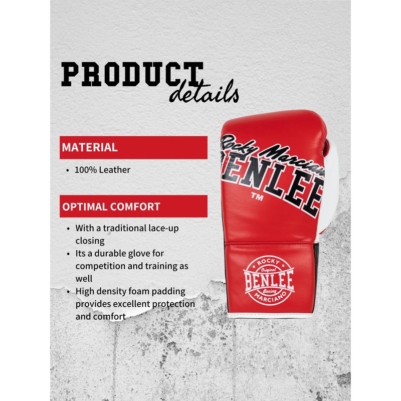 Benlee Boxing Gloves Big Bang, Color:red, Size:10 oz R