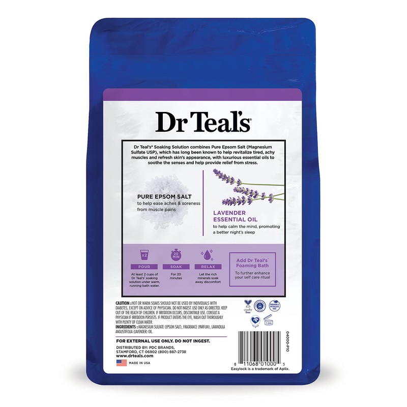 Dr Teal's Pure Epsom Salt, Lavender & Eucalyptus Duo Bundle,