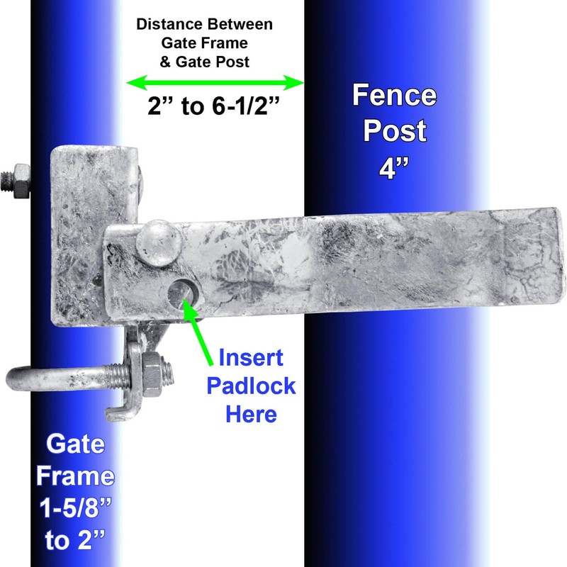 Commercial Single GATE Strong Arm Latch for 4" Fence Post