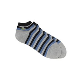 Lacoste Men's Multi-Border Ankle Socks, gray