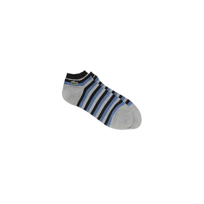 Lacoste Men's Multi-Border Ankle Socks, gray
