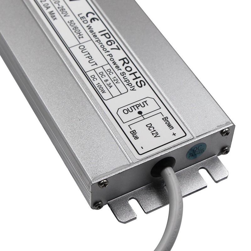 LED Driver Waterproof IP67 Power Supply 100W 12V DC 8.5a