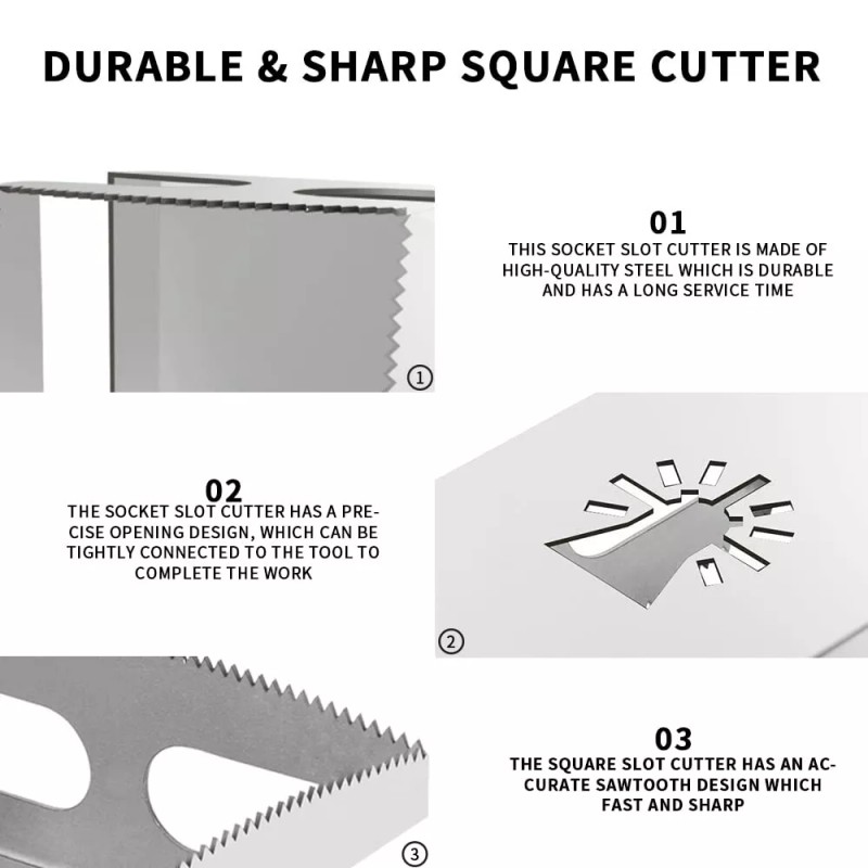 2pcs Stainless Steel Square Cutter for Electrical Box Drywall Outlet