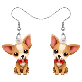 TIZURO Valentine's Day Acrylic Cute Puppy Dogs Earrings Funny Pets Animals Dangle Novelty Jewelry For Women Dog Lovers Mom Charms Holiday Gifts (Chihuahua)
