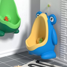 Entrenamiento de Rana para Ir Al Baño, Boy Urinal para Niños Niños Pequeños, Entrenador Divertido Lindo del Pis del Cuarto de Baño para Niños de 0 a 8 Años (Azul)
