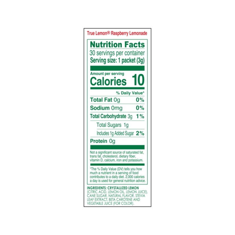True Lemon Raspberry Lemonade 30 ct