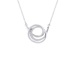 Karen Millen Crystal Ribbon Pendant Necklace for Women (Silver/Crystal)