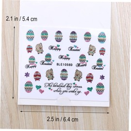 FOMIYES DIY Easter Nail Art Kit 6 Sheets Nail Stickers Glitter Powder Easter Egg Chicken Nail Decals for Women