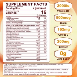 Womens Multivitamin Gummy with Omega 3（DHA/EPA), Vitamin D3 K2, Calcium, Inositol, Daily Womens Vitamin A C E B Complex, L-MethylFolate, Methyl B12,Sugar Free Methylated Multivitamins Minerals, 60Cts