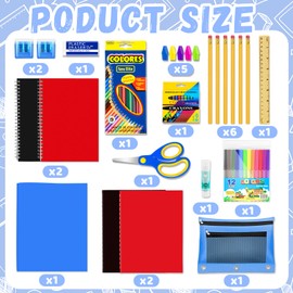 1 Set Back to School Supplies Kit for Middle High School Student Bulk Back to School Essentials Includes Notebook Markers Pencil and Much More School Supplies Students