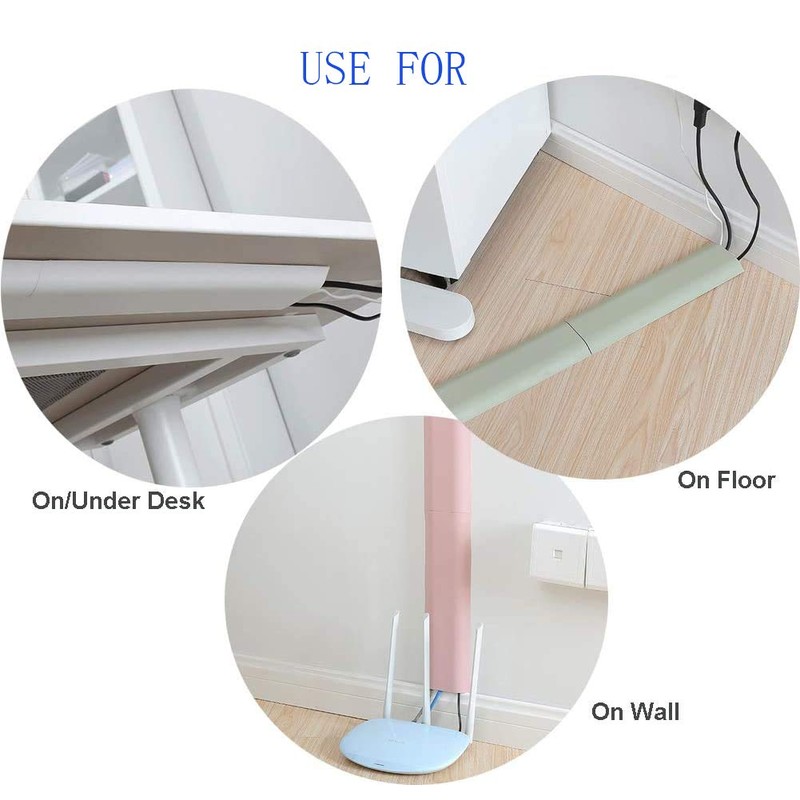 Cable Concealer Cord Cover, Airlxf 2 PCS Self-Adhesive Wall Cable