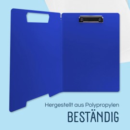 RAYLU PAPER - A4 Heavy Duty Polypropylene Clipboard with Lid for Office Notes (Blue)