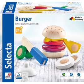 Selecta 62068 Burger, Velcro and Cutting Toy Set, Multi-Colour