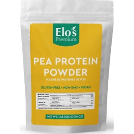 Pea Protein Powder (1lb) by Elo's Premium| 100% Food Grade Organic Pea Protein Powder | Packaged in Canada| Pure & Non-GMO | Excellent Source of Protein, Iron, Amino Acids, and More