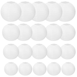 40 Pack 6" 8" 10" 12" Chinese Lanterns, Elegant White Paper Lanterns, Round Paper Lanterns for Party Decorations, Weddings, Birthdays.by IHDYPPEW