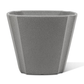 ARBORA 20" Monaco Square Polyresin Indoor and Outdoor Planter with Stone Blend Concrete Finish - Durable, Weatherproof, Lightweight, Large Plant Pot for Patio, Garden, Deck, Entryway