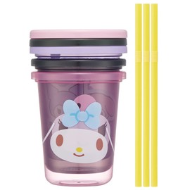 Skater SIH3ST-A Tumbler with Straw, 3 Pieces, 11.8 fl oz (320 ml), My Melody, Chromi, Sanrio, Made in Japan