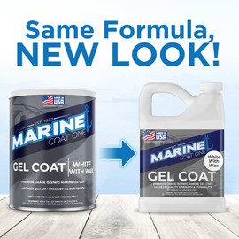Marine Coat One Iso/Npg Gel Coat White with Wax with MEKP Catalyst for Hardening, with 6 Color Tinting Pigments, Gel Coat Repair Kit for Boats, Fiberglass (1 Quart)