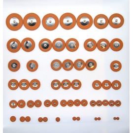 53 Saxophone Pads for Tenor Saxophone - Universal Set - Metal Resonators - Soundman® Leather Pads for Tenor Saxophone Workshop Repairing pad set sax 53 pcs