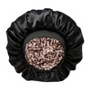 Funky Junque Reversible Satin Bonnet - Black/Leopard