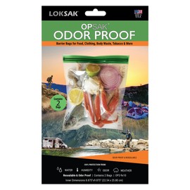 LOKSAK - OPSAK Odorproof Dry Bags for Backpacking, Hiking and Storage- Resealable Reusable and Recyclable Storage Bags (2-Pack, 9 Inch x 10 Inch)