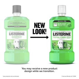 Listerine Total Care Kids Mouthwash, ADA Accepted, Alcohol Free Anticavity Sodium Fluoride Mouthwash, Kids' Oral Rinse for Cavity Protection, Mint Flavor for Children's Oral Care, 500 mL