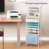 SWTYMIKI 10-Tier Rolling File Cart - Mesh Paper Organizer with