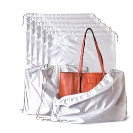 Lckaey handbags Dust Bags for Purse and shoes-travel or home storage-drawstring Purse dust bag organizer（5 Pack） Y1010white-XL