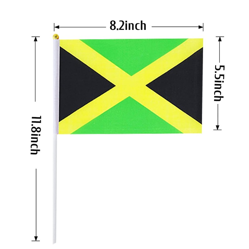Jamaica Flag Jamaican Small Stick Mini Hand Held Flags Decorations