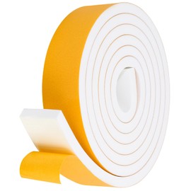 Weather Stripping Seal (2 Inch X 1/2 Inch) for Door Window, 10Feet High Density Foam Tape, Soundproofing, Insulation Strip, Door Sealers for Door Frame- White